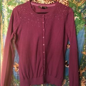 COPY - Purple beaded sequin women’s sweater large.